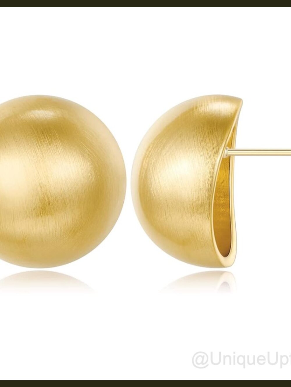 HESSAWELL Ball Stud Earrings Brushed Matte Vintage Jewelry